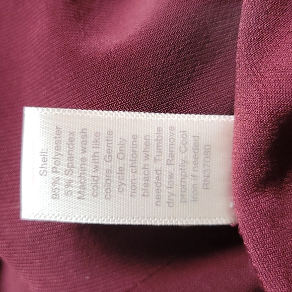 C est 1946 burgundy dress with ruffled sleeves size XL - Picture 5 of 5